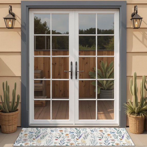 Pioneer Flower Floral Print Pattern Door Rugs,Washable Non Slip Door Mats Indoor,Decorative Door Mats,Entry Mat Indoor for Entrance,Bedroom,Kitchen,Bathroom,16"x47"