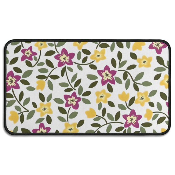 Pioneer Flower Floral Print Pattern Door Rugs,Washable Non Slip Door Mats Indoor,Decorative Door Mats,Entry Mat Indoor for Entrance,Bedroom,Kitchen,Bathroom,30"x17"