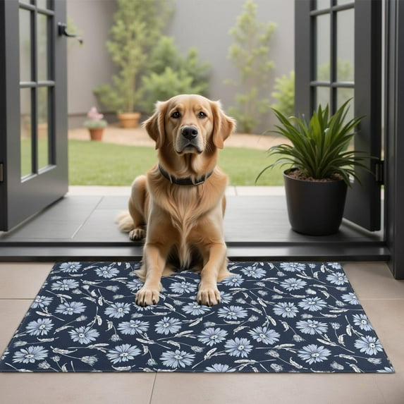 Pioneer Flower Floral Print Pattern Door Rugs,Washable Non Slip Door Mats Indoor,Decorative Door Mats,Entry Mat Indoor for Entrance,Bedroom,Kitchen,Bathroom,20"x32"