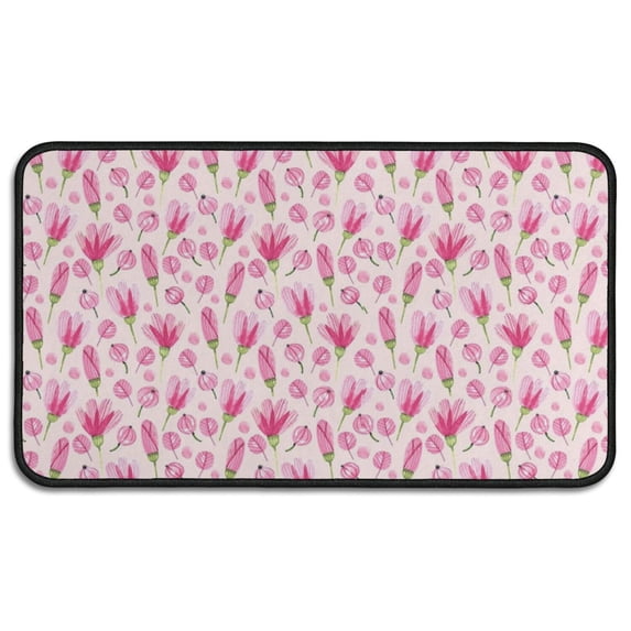 Pioneer Flower Floral Print Pattern Door Rugs,Washable Non Slip Door Mats Indoor,Decorative Door Mats,Entry Mat Indoor for Entrance,Bedroom,Kitchen,Bathroom,30"x17"