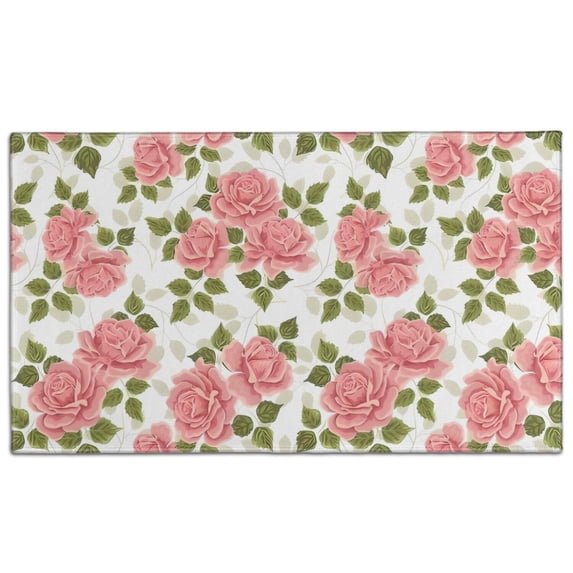 Pioneer Flower Floral Print Pattern Door Rugs,Washable Non Slip Door Mats Indoor,Decorative Door Mats,Entry Mat Indoor for Entrance,Bedroom,Kitchen,Bathroom,17"x30"