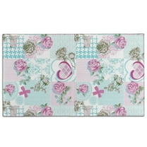 Pioneer Flower Floral Print Pattern Door Rugs,Washable Non Slip Door Mats Indoor,Decorative Door Mats,Entry Mat Indoor for Entrance,Bedroom,Kitchen,Bathroom,17"x30"