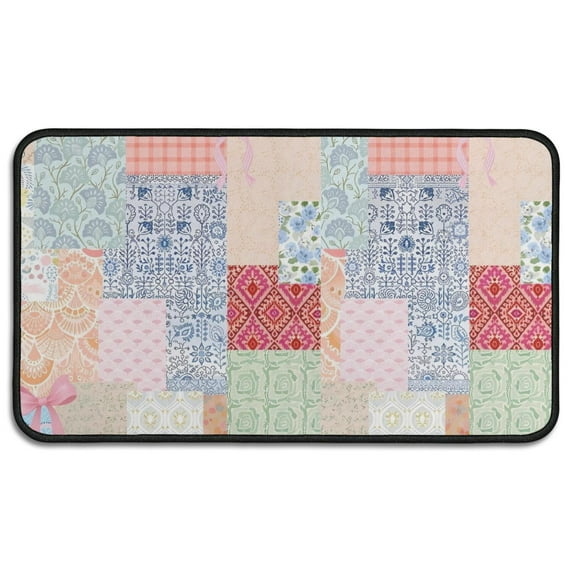 Pioneer Flower Floral Print Pattern Door Rugs,Washable Non Slip Door Mats Indoor,Decorative Door Mats,Entry Mat Indoor for Entrance,Bedroom,Kitchen,Bathroom,30"x17"