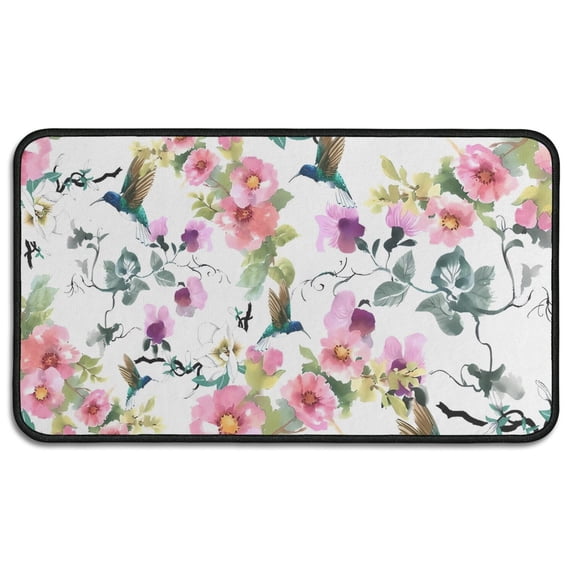 Pioneer Flower Floral Print Pattern Door Rugs,Washable Non Slip Door Mats Indoor,Decorative Door Mats,Entry Mat Indoor for Entrance,Bedroom,Kitchen,Bathroom,30"x17"