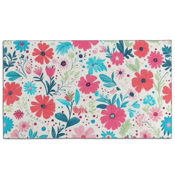 Pioneer Flower Floral Print Pattern Door Rugs,Washable Non Slip Door Mats Indoor,Decorative Door Mats,Entry Mat Indoor for Entrance,Bedroom,Kitchen,Bathroom,17"x30"