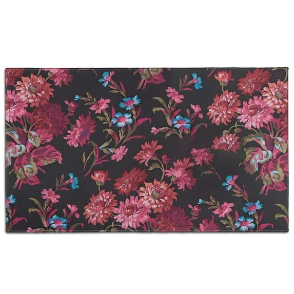 Pioneer Flower Floral Print Pattern Door Rugs,Washable Non Slip Door Mats Indoor,Decorative Door Mats,Entry Mat Indoor for Entrance,Bedroom,Kitchen,Bathroom,17"x30"