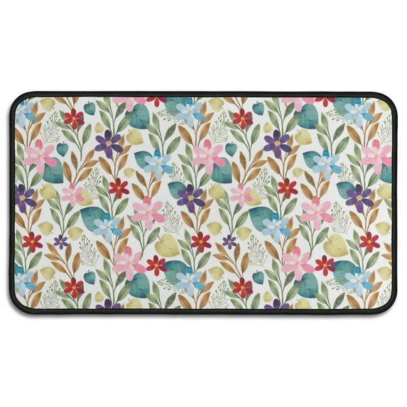 Pioneer Flower Floral Print Pattern Door Rugs,Washable Non Slip Door Mats Indoor,Decorative Door Mats,Entry Mat Indoor for Entrance,Bedroom,Kitchen,Bathroom,30"x17"
