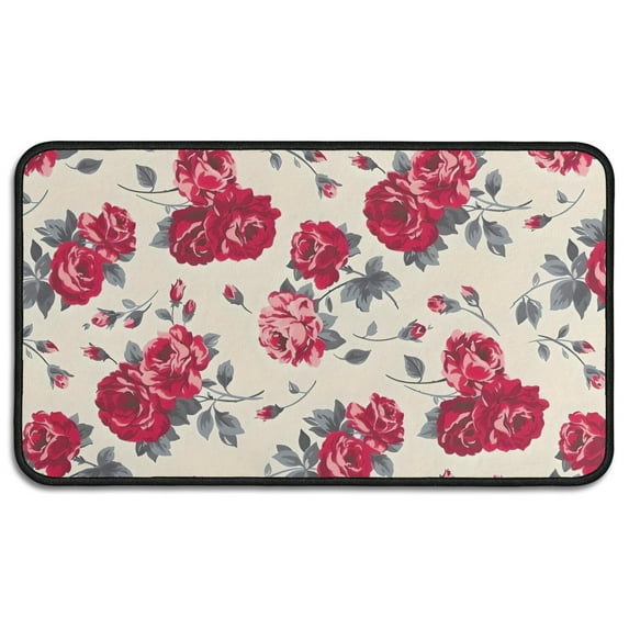 Pioneer Flower Floral Print Pattern Door Rugs,Washable Non Slip Door Mats Indoor,Decorative Door Mats,Entry Mat Indoor for Entrance,Bedroom,Kitchen,Bathroom,30"x17"