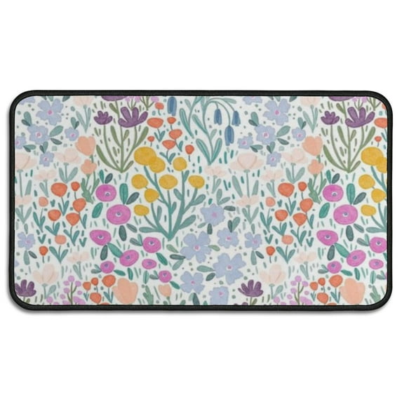 Pioneer Flower Floral Print Pattern Door Rugs,Washable Non Slip Door Mats Indoor,Decorative Door Mats,Entry Mat Indoor for Entrance,Bedroom,Kitchen,Bathroom,30"x17"
