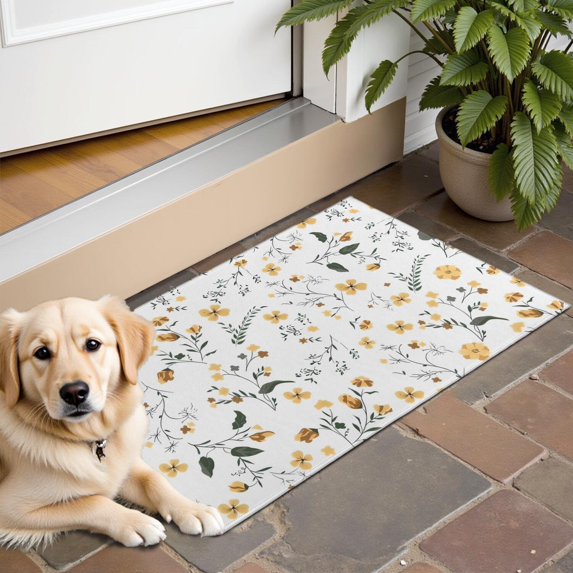 Pioneer Flower Floral Print Pattern Door Rugs,Washable Non Slip Door Mats Indoor,Decorative Door Mats,Entry Mat Indoor for Entrance,Bedroom,Kitchen,Bathroom,16"x24"