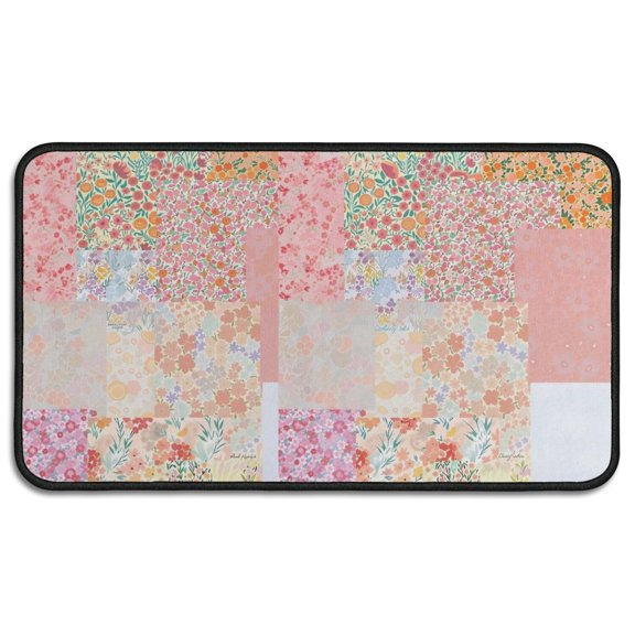 Pioneer Flower Floral Print Pattern Door Rugs,Washable Non Slip Door Mats Indoor,Decorative Door Mats,Entry Mat Indoor for Entrance,Bedroom,Kitchen,Bathroom,30"x17"