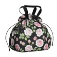 thumbnail image 1 of Pioneer Flower Floral Print Pattern Drawstring Insulated Lunch Bag for Women, Stain-Resistant Large Lunch Tote with Multi-Pockets for Work Office, 1 of 6