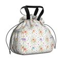 thumbnail image 1 of Pioneer Flower Floral Print Pattern Drawstring Insulated Lunch Bag for Women, Stain-Resistant Large Lunch Tote with Multi-Pockets for Work Office, 1 of 6