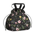 thumbnail image 1 of Pioneer Flower Floral Print Pattern Drawstring Insulated Lunch Bag for Women, Stain-Resistant Large Lunch Tote with Multi-Pockets for Work Office, 1 of 6