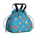 thumbnail image 1 of Pioneer Flower Floral Print Pattern Drawstring Lunch Bag Women - Drawstring Lunch Bag Insulated for Work Office - Stain-Resistant Large Lunchbags for Women with Multi-Pockets, 1 of 6