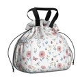 thumbnail image 1 of Pioneer Flower Floral Print Pattern Drawstring Lunch Bag Women - Drawstring Lunch Bag Insulated for Work Office - Stain-Resistant Large Lunchbags for Women with Multi-Pockets, 1 of 6