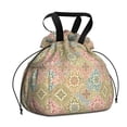 thumbnail image 1 of Pioneer Flower Floral Print Pattern Drawstring Lunch Bag Women - Drawstring Lunch Bag Insulated for Work Office - Stain-Resistant Large Lunchbags for Women with Multi-Pockets, 1 of 6