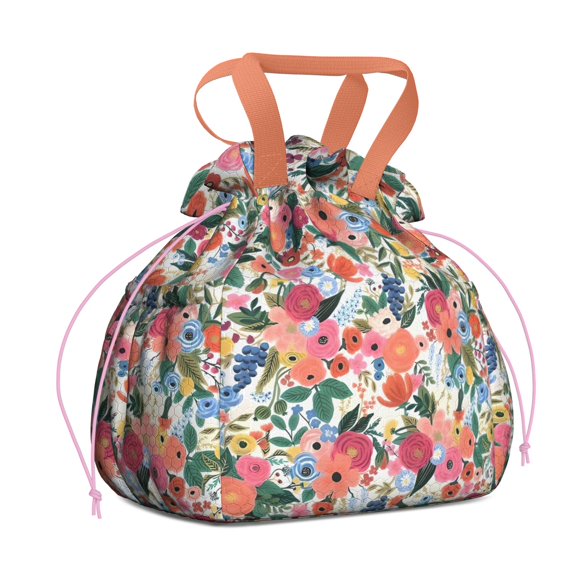 Pioneer Flower Floral Print Pattern Drawstring Lunch Bag Women - Drawstring Lunch Bag Insulated for Work Office - Stain-Resistant Large Lunchbags for Women with Multi-Pockets