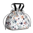 thumbnail image 1 of Pioneer Flower Floral Print Pattern Drawstring Lunch Bag Women - Drawstring Lunch Bag Insulated for Work Office - Stain-Resistant Large Lunchbags for Women with Multi-Pockets, 1 of 6