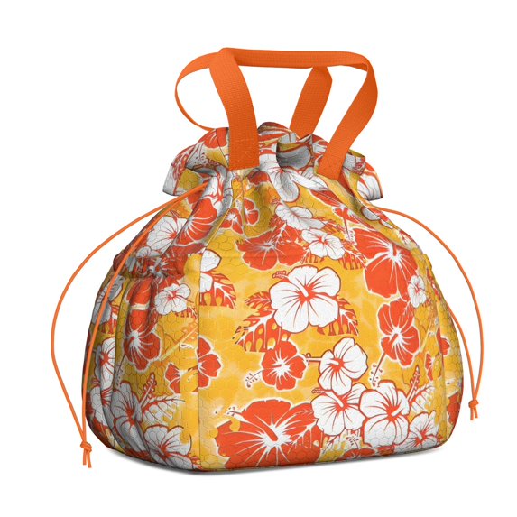 Pioneer Flower Floral Print Pattern Drawstring Lunch Bag Women - Drawstring Lunch Bag Insulated for Work Office - Stain-Resistant Large Lunchbags for Women with Multi-Pockets
