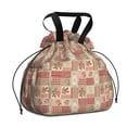 thumbnail image 1 of Pioneer Flower Floral Print Pattern Drawstring Lunch Bag Women - Drawstring Lunch Bag Insulated for Work Office - Stain-Resistant Large Lunchbags for Women with Multi-Pockets, 1 of 6