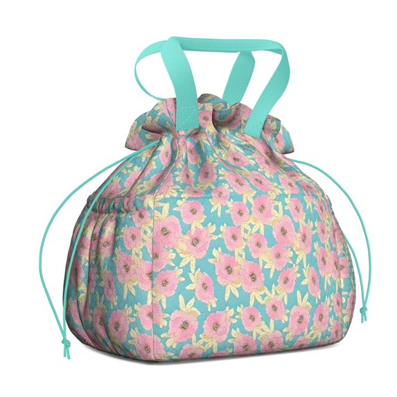 Pioneer Flower Floral Print Pattern Drawstring Lunch Bag Women - Drawstring Lunch Bag Insulated for Work Office - Stain-Resistant Large Lunchbags for Women with Multi-Pockets