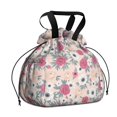 thumbnail image 1 of Pioneer Flower Floral Print Pattern Drawstring Lunch Bag Women - Drawstring Lunch Bag Insulated for Work Office - Stain-Resistant Large Lunchbags for Women with Multi-Pockets, 1 of 6