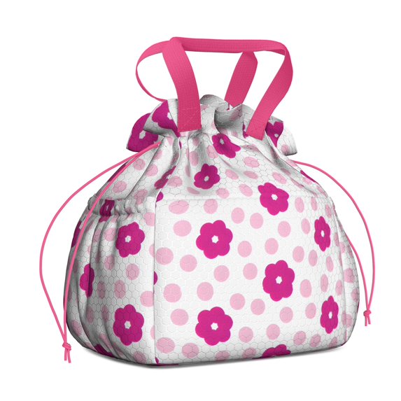 Pioneer Flower Floral Print Pattern Drawstring Lunch Bag Women - Drawstring Lunch Bag Insulated for Work Office - Stain-Resistant Large Lunchbags for Women with Multi-Pockets