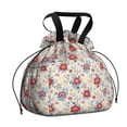 thumbnail image 1 of Pioneer Flower Floral Print Pattern Drawstring Lunch Bag Women - Drawstring Lunch Bag Insulated for Work Office - Stain-Resistant Large Lunchbags for Women with Multi-Pockets, 1 of 6