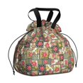 thumbnail image 1 of Pioneer Flower Floral Print Pattern Drawstring Lunch Bag Women - Drawstring Lunch Bag Insulated for Work Office - Stain-Resistant Large Lunchbags for Women with Multi-Pockets, 1 of 6