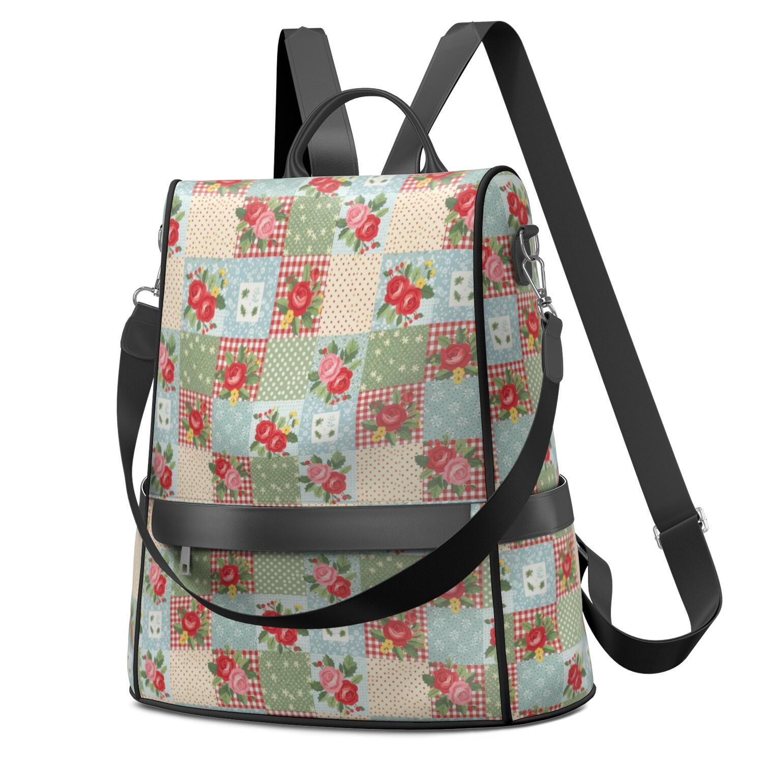 Pioneer Flower Floral Print Pattern Fashion Backpack, Fashion Handbag ...