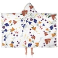 thumbnail image 1 of Pioneer Flower Floral Print Pattern Hooded Bath Towel，50"x30" for Ages 3 To 12 Kids, Quick Dry Lightweight Soft Microfiber Hood Beach Towel Cover Up for Kids, 1 of 7