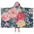 thumbnail image 1 of Pioneer Flower Floral Print Pattern Hooded Bath Towel，50"x30" for Ages 3 To 12 Kids, Quick Dry Lightweight Soft Microfiber Hood Beach Towel Cover Up for Kids, 1 of 7