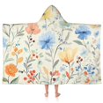 thumbnail image 1 of Pioneer Flower Floral Print Pattern Hooded Bath Towel，50"x30" for Ages 3 To 12 Kids, Quick Dry Lightweight Soft Microfiber Hood Beach Towel Cover Up for Kids, 1 of 7