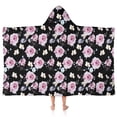 thumbnail image 1 of Pioneer Flower Floral Print Pattern Hooded Bath Towel，50"x30" for Ages 3 To 12 Kids, Quick Dry Lightweight Soft Microfiber Hood Beach Towel Cover Up for Kids, 1 of 7