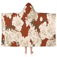 thumbnail image 1 of Pioneer Flower Floral Print Pattern Hooded Bath Towel，50"x30" for Ages 3 To 12 Kids, Quick Dry Lightweight Soft Microfiber Hood Beach Towel Cover Up for Kids, 1 of 7
