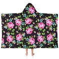 thumbnail image 1 of Pioneer Flower Floral Print Pattern Hooded Bath Towel，50"x30" for Ages 3 To 12 Kids, Quick Dry Lightweight Soft Microfiber Hood Beach Towel Cover Up for Kids, 1 of 7