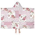thumbnail image 1 of Pioneer Flower Floral Print Pattern Hooded Bath Towel，50"x30" for Ages 3 To 12 Kids, Quick Dry Lightweight Soft Microfiber Hood Beach Towel Cover Up for Kids, 1 of 7