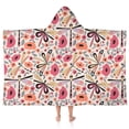 thumbnail image 1 of Pioneer Flower Floral Print Pattern Hooded Bath Towel，50"x30" for Ages 3 To 12 Kids, Quick Dry Lightweight Soft Microfiber Hood Beach Towel Cover Up for Kids, 1 of 7