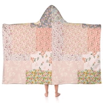 Pioneer Flower Floral Print Pattern Hooded Bath Towel,50"x30" for Ages 3 To 12 Kids, Quick Dry Lightweight Soft Microfiber Hood Beach Towel Cover Up for Kids