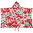 thumbnail image 1 of Pioneer Flower Floral Print Pattern Hooded Bath Towel，60"x35" for Ages 3 To 12 Kids, Quick Dry Lightweight Soft Microfiber Hood Beach Towel Cover Up for Kids, 1 of 7