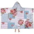 thumbnail image 1 of Pioneer Flower Floral Print Pattern Hooded Bath Towel，60"x35" for Ages 3 To 12 Kids, Quick Dry Lightweight Soft Microfiber Hood Beach Towel Cover Up for Kids, 1 of 7