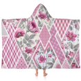 thumbnail image 1 of Pioneer Flower Floral Print Pattern Hooded Bath Towel，60"x35" for Ages 3 To 12 Kids, Quick Dry Lightweight Soft Microfiber Hood Beach Towel Cover Up for Kids, 1 of 7