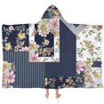 thumbnail image 1 of Pioneer Flower Floral Print Pattern Hooded Bath Towel，60"x35" for Ages 3 To 12 Kids, Quick Dry Lightweight Soft Microfiber Hood Beach Towel Cover Up for Kids, 1 of 7