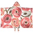 thumbnail image 1 of Pioneer Flower Floral Print Pattern Hooded Bath Towel，60"x35" for Ages 3 To 12 Kids, Quick Dry Lightweight Soft Microfiber Hood Beach Towel Cover Up for Kids, 1 of 1