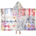 thumbnail image 1 of Pioneer Flower Floral Print Pattern Hooded Bath Towel，60"x35" for Ages 3 To 12 Kids, Quick Dry Lightweight Soft Microfiber Hood Beach Towel Cover Up for Kids, 1 of 7