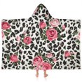 thumbnail image 1 of Pioneer Flower Floral Print Pattern Hooded Bath Towel，60"x35" for Ages 3 To 12 Kids, Quick Dry Lightweight Soft Microfiber Hood Beach Towel Cover Up for Kids, 1 of 7