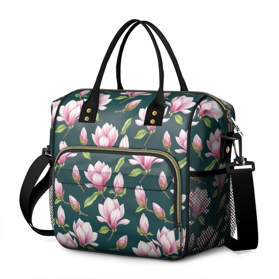 Pioneer Flower Floral Print Pattern Insulated Leakproof Lunch Box for Women, Large Lunch Bag for Tween Teen Adult, Loncheras Para Mujer for Work Beach Travel Picnic Camping