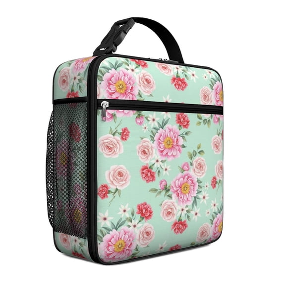 Pioneer Flower Floral Print Pattern Insulated Lunch Bag Teen,Lunch Bag Lunch Box for Men Women,Bento School Lunch Bag for Teen for Work,Picnic or Travel