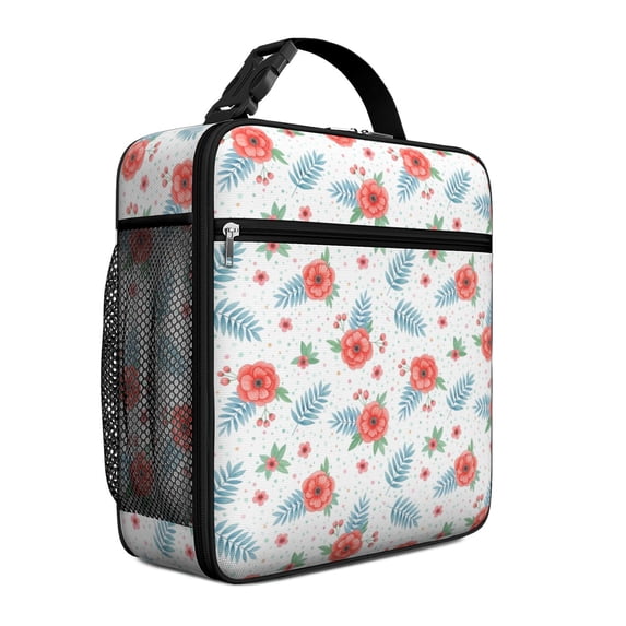 Pioneer Flower Floral Print Pattern Insulated Lunch Bag Teen,Lunch Bag Lunch Box for Men Women,Bento School Lunch Bag for Teen for Work,Picnic or Travel